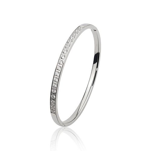 Bracelet En Cristal Rond Super Flash Pour Femme, Bracelet À Boucle En Acier, Mode Simple, Tout Match, Personnes Âgées, 4mm, Prix De Gros