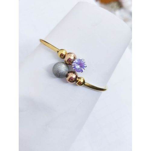 Bracelet En Boule D'acier Givré Et Lisse Pour Femmes, Bijoux En Cristal Blanc, Cadeau De Mariage, Vente En Gros