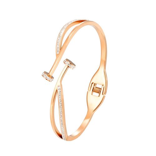 Bracelet En Acier Inoxydable Amissié Pour Femme, Cristal Blanc, Design Unique, Bracelet D'amour, Bijoux Cadeaux, Haute Qualité, Vente En Gros
