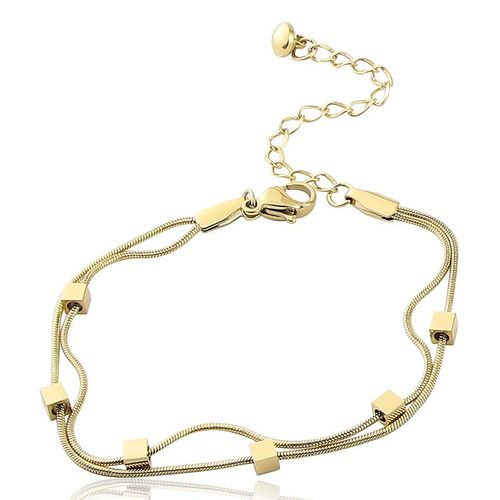 Bijoux En Acier Inoxydable, Double Couche, Os De Serpent, Six Petits Bracelets Carrés, Cadeau Pour Femmes, Vente En Gros, Sl0001