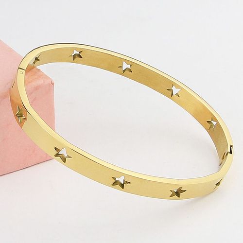 Bijoux De Mode Creux 10 Étoiles Bracelets & Bracelet En Acier Inoxydable Or Rose Et Argent Couleur Amour Marque Bracelet Pour Femmes
