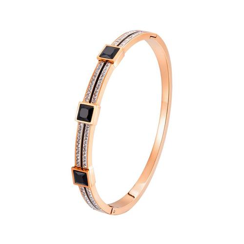 Bracelet De Luxe Observateur Avec Trois Gemmes Noires Et Deux Rangées De Clip, Bijou D'amour Pour Femme, Cadeau De Mariage, Vente En Gros, Nouvelle Collection