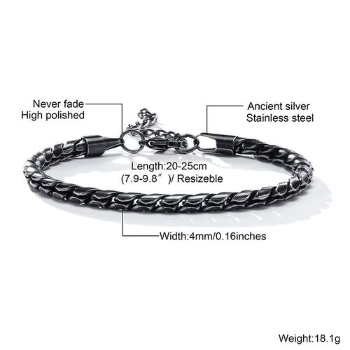 Bracelet En Acier Inoxydable Pour Hommes, Chaîne En Os De Dragon Unique, Vintage, Punk, Bracelets Pour Hommes, En Acier Inoxydable, Style Streetstyle, Bijoux À La Mode