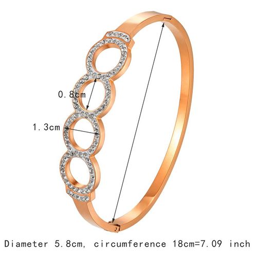 Bracelet En Acier Inoxydable Creux En Cristal Pour Femme, Bracelet D'amour, Cadeau De Bijoux, Conception Unique, 4 Cowcles, Haute Qualité, Vente En Gros