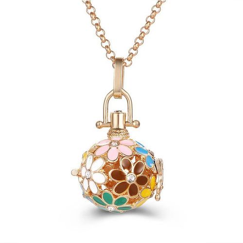 Diffuseur D'aromathérapie Vintage Du Mexique Pour Femme, Médaillons D'appel, Collier Doré, Pendentif De Haute Qualité, Bijoux Simples, Cadeau Tendance