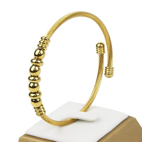 Bracelet Perlé En Fil Torsadé Pour Femme, Bracelet En Acier Inoxydable, Bijoux En Gros, Nouveaux Produits
