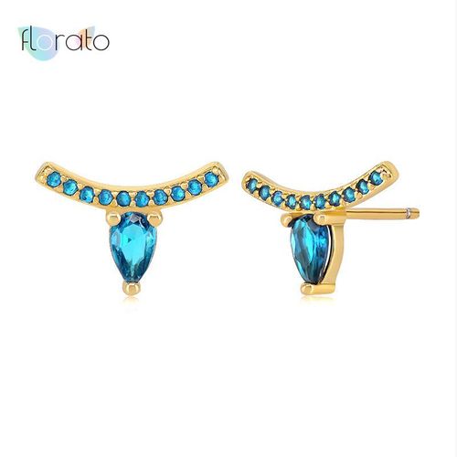 Boucles D'oreilles Créoles En Argent Regardé 925 Pour Femmes, Boucles D'oreilles En Émail, Goutte Géométrique, Bijoux Haut De Gamme, Mode, Bleu, 430