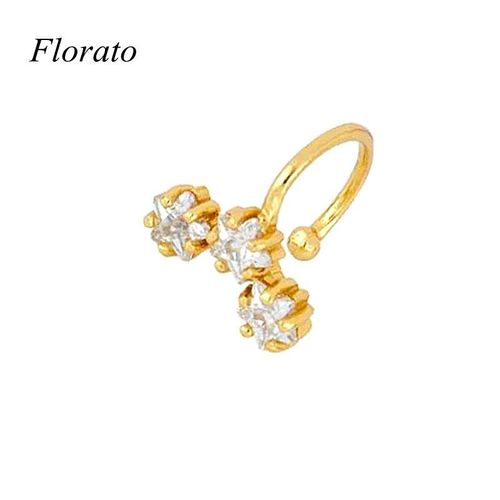 Clips D'oreille Plaqués Or 24 Carats Et Argent 925 Pour Femmes, Clips D'oreille En Cristal, Piercing D'oreille, Minimaliste, Cz, Populaire, Bijoux De Mode