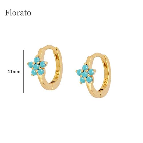 Florato-Boucles D'oreilles Créoles En Argent Regardé 925 Pour Femme, Bleu, Turquoise, Goutte D'oreille, Bijoux, Vente En Gros
