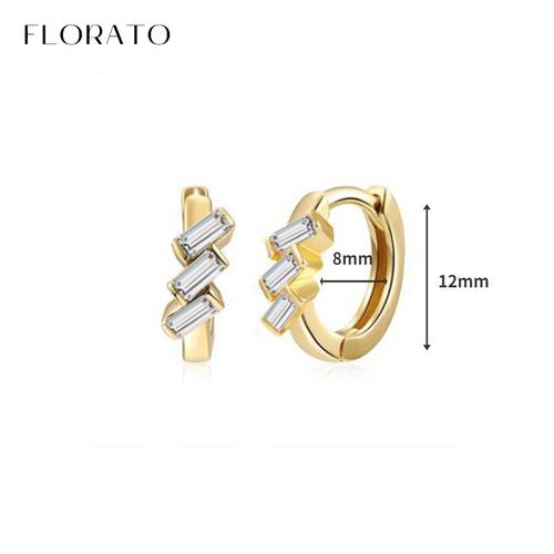 Boucles D'oreilles Créoles En Argent Regardé 925 Pour Femmes, Aiguilles D'oreille, Bijoux De Mariage, Cristal Blanc, Or, Luxe, Mode