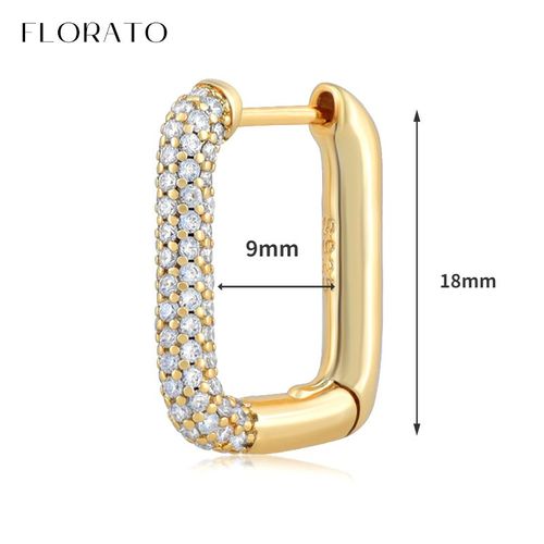 Boucles D'oreilles Créoles En Argent Regardé 925 Pour Femmes, Aiguilles D'oreille, Bijoux De Mariage, Cristal Blanc, Or, Luxe, Mode