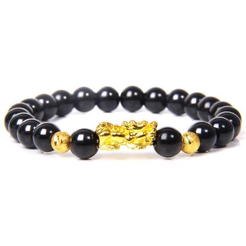 Bracelets En Obsidienne Pour Femmes, Bijou Pixiu, Pierre Naturelle, Perles De Bouddha, Six Gromotto