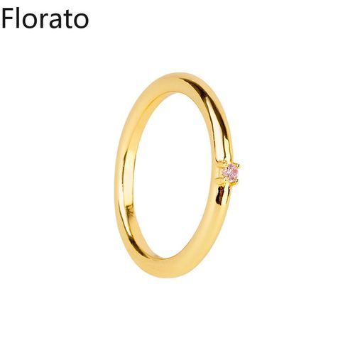 Bague De Fiançailles En Argent Plaqué Or Pour Femme, Design Simple, Cristal Kling De Rotterdam, Bijoux De Couple, Taille 6, 2022, 7/8