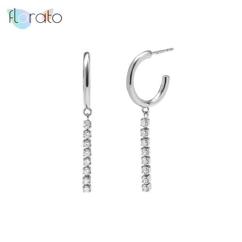 Boucles D'oreilles Pendantes Géométriques En Argent Regardé 925, Boucle D'oreille Cz, Goutte De Cristal Colorée, Bijoux De Mariage, Luxe, Mode