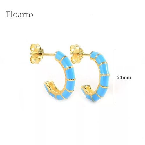 Florato-Boucles D'oreilles Créoles En Argent Regardé 925 Pour Femme, Bleu, Turquoise, Goutte D'oreille, Bijoux, Vente En Gros
