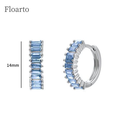 Florato-Boucles D'oreilles Créoles En Argent Regardé 925 Pour Femme, Bleu, Turquoise, Goutte D'oreille, Bijoux, Vente En Gros