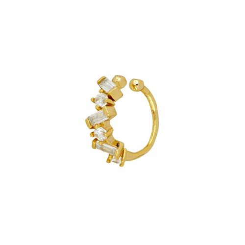 Boucles D'oreilles Clip En Cristal Pour Femmes, Argent 925, Exquis Cz, Style Coréen, Bijoux Fantaisie, Aucun Piercing Ne Peut Être Porté, 1pc