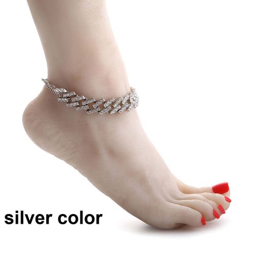 Chaîne De Cheville Cubaine En Strass Pour Femmes, Bijoux, Sandales, Pieds Nus, Vente En Gros