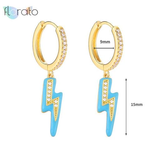 Boucles D'oreilles Créoles En Argent Regardé 925 Pour Femmes, Boucles D'oreilles En Émail, Goutte Géométrique, Bijoux Haut De Gamme, Mode, Bleu, 430