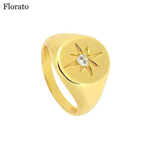 Bagues Brillantes En Zircon Plaqué Or 24k Et Émail Argenté Pour Femmes, Anneaux Ronds Et Simples En Métal, Vente En Gros, Offre Spéciale