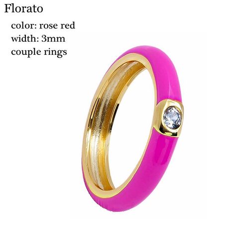 Bagues Brillantes En Zircon Plaqué Or 24k Et Émail Argenté Pour Femmes, Anneaux Ronds Et Simples En Métal, Vente En Gros, Offre Spéciale