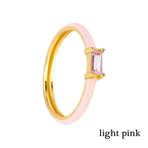 Bagues Brillantes En Zircon Plaqué Or 24k Et Émail Argenté Pour Femmes, Anneaux Ronds Et Simples En Métal, Vente En Gros, Offre Spéciale