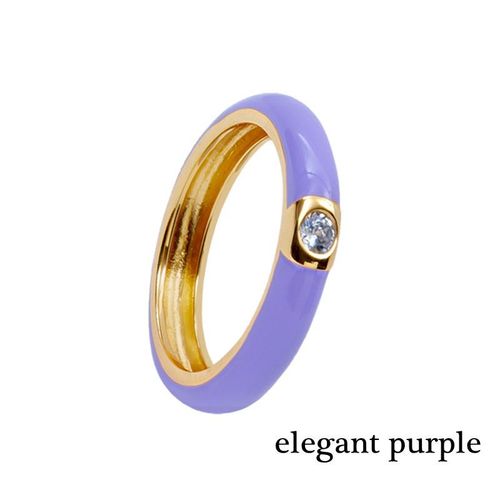 Bagues Brillantes En Zircon Plaqué Or 24k Et Émail Argenté Pour Femmes, Anneaux Ronds Et Simples En Métal, Vente En Gros, Offre Spéciale