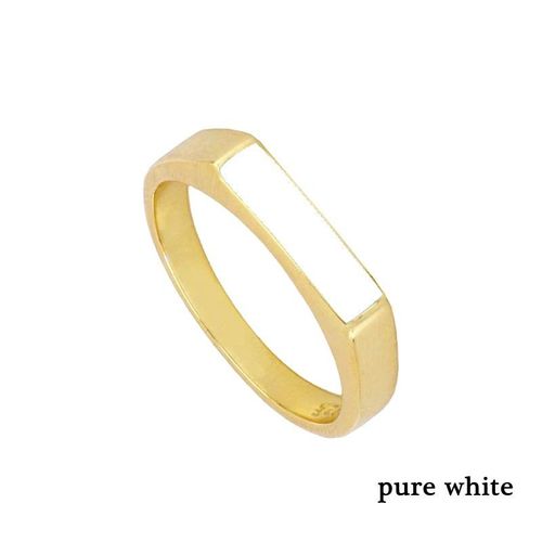 Bagues Brillantes En Zircon Plaqué Or 24k Et Émail Argenté Pour Femmes, Anneaux Ronds Et Simples En Métal, Vente En Gros, Offre Spéciale