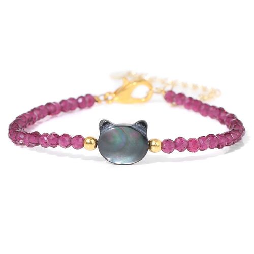 Ensemble De Bracelets De Perles De Pierre De Sang Pour Femmes Et Hommes, Cristal Rouge Naturel, Breloque De Chat De Coquillage, Bracelets De Bijoux, 3 Pièces