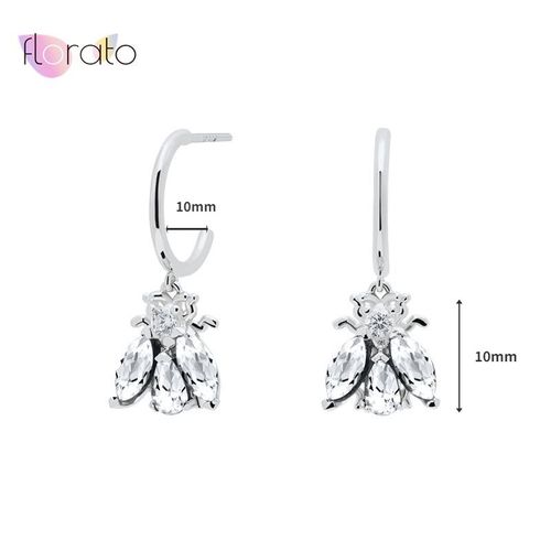 Boucles D'oreilles Créoles En Argent Regardé 925 Pour Femmes, Série En Argent Pur, Pendentif Fleur Papillon Géométrique, Bijoux En Cristal