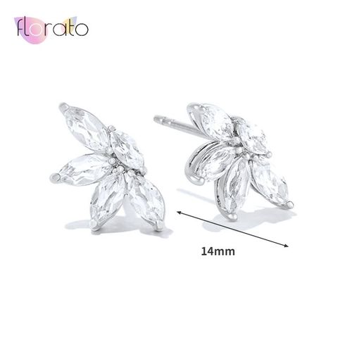 Boucles D'oreilles Créoles En Argent Regardé 925 Pour Femmes, Série En Argent Pur, Pendentif Fleur Papillon Géométrique, Bijoux En Cristal