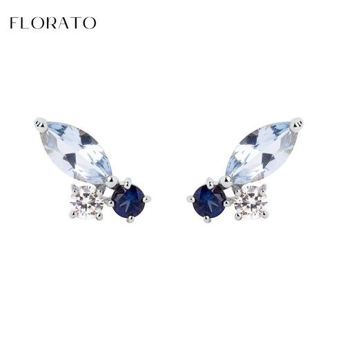 Boucles D'oreilles Goutte D'eau En Argent Regardé 925 Pour Femmes, Bijoux De Mariage, Pendentif En Or, Bleu, Cristal, Diable, Mode