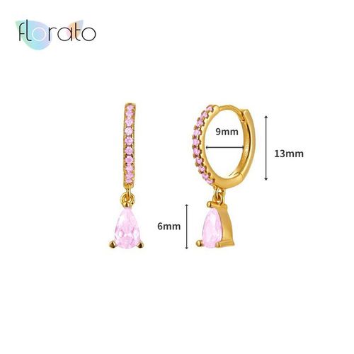 Boucles D'oreilles Créoles En Argent Regardé 925, Géométrie Luxueuse, Série Millac Rose, Pendentif Doux, Cadeaux De Bijoux De Mariage, Mode