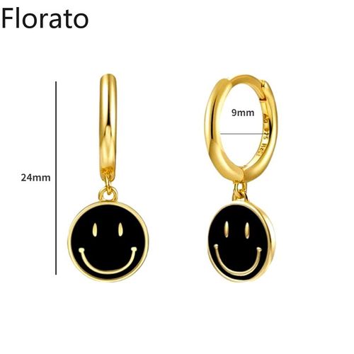 Boucles D'oreilles Créoles En Argent Regardé 925 Pour Femmes, Pendentif Géométrique Exquis, Bijoux, Document Noir