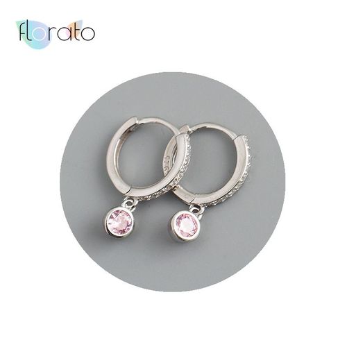Boucles D'oreilles Créoles En Argent Regardé 925, Géométrie Luxueuse, Série Millac Rose, Pendentif Doux, Cadeaux De Bijoux De Mariage, Mode