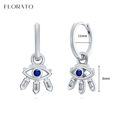 Boucles D'oreilles Goutte D'eau En Argent Regardé 925 Pour Femmes, Bijoux De Mariage, Pendentif En Or, Bleu, Cristal, Diable, Mode