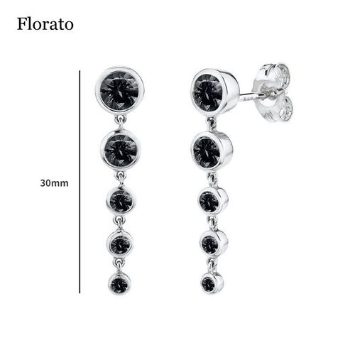Boucles D'oreilles Créoles En Argent Regardé 925 Pour Femmes, Pendentif Géométrique Exquis, Bijoux, Document Noir