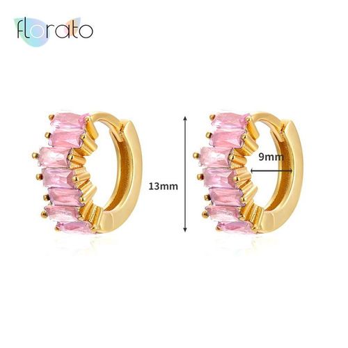 Boucles D'oreilles Créoles En Argent Regardé 925, Géométrie Luxueuse, Série Millac Rose, Pendentif Doux, Cadeaux De Bijoux De Mariage, Mode