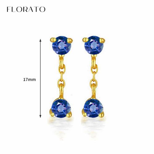 Boucles D'oreilles Goutte D'eau En Argent Regardé 925 Pour Femmes, Bijoux De Mariage, Pendentif En Or, Bleu, Cristal, Diable, Mode