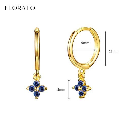 Boucles D'oreilles Goutte D'eau En Argent Regardé 925 Pour Femmes, Bijoux De Mariage, Pendentif En Or, Bleu, Cristal, Diable, Mode