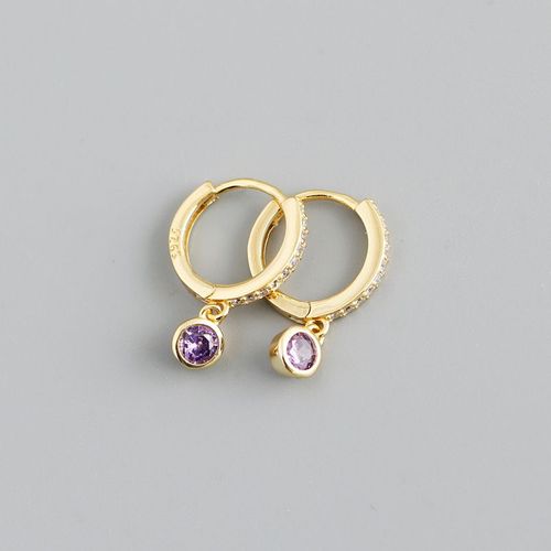 Boucles D'oreilles Rondes En Zircon Multicolore Pour Femmes, Cartilage En Argent Sterling 925, Minimaliste, Huggie Hoop, Bijoux À La Mode
