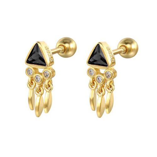 Boucles D'oreilles Créoles En Argent Regardé 925 Pour Femmes, Pendentif Géométrique Exquis, Bijoux, Document Noir