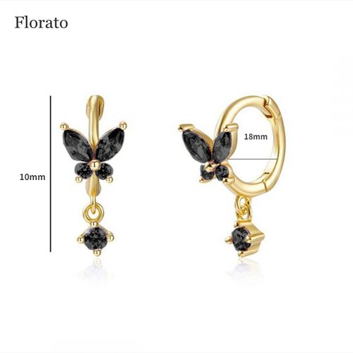 Boucles D'oreilles Créoles En Argent Regardé 925 Pour Femmes, Pendentif Géométrique Exquis, Bijoux, Document Noir