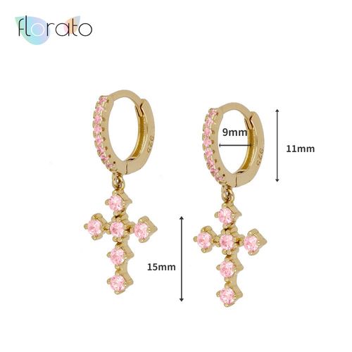 Boucles D'oreilles Créoles En Argent Regardé 925, Géométrie Luxueuse, Série Millac Rose, Pendentif Doux, Cadeaux De Bijoux De Mariage, Mode