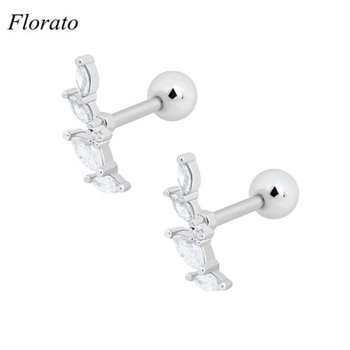 Boucles D'oreilles À Tige En Argent Regardé 925 Pour Piercing Au Cartilage, Cristal Géométrique Délicat, Contre-Indiqué, Boucles D'oreilles En Zircone, Bijoux De Fête Et De Mariage, Mode