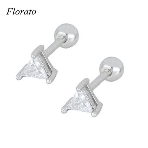 Boucles D'oreilles À Tige En Argent Regardé 925 Pour Piercing Au Cartilage, Cristal Géométrique Délicat, Contre-Indiqué, Boucles D'oreilles En Zircone, Bijoux De Fête Et De Mariage, Mode