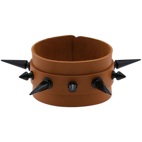 Bracelet Punk Pour Hommes Et Femmes, Bracelet En Cuir Noir, Bracelet En Métal Clouté, Bracelet De Manchette Risale, Bijoux Gothiques
