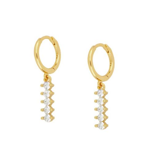 Boucles D'oreilles En Argent Sterling 925 Pour Femmes, En Zircon, Goutte D'eau, Cerceau Doré, De Luxe, Pour Mariage