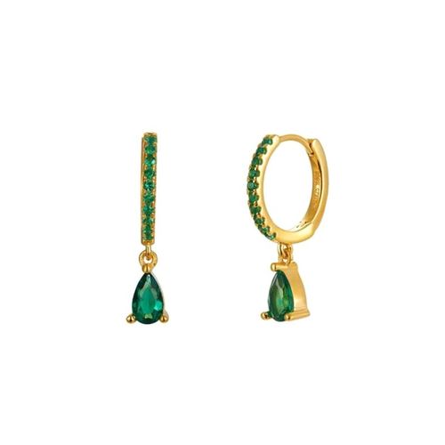 Boucles D'oreilles En Argent Sterling 925 Pour Femmes, En Zircon, Goutte D'eau, Cerceau Doré, De Luxe, Pour Mariage