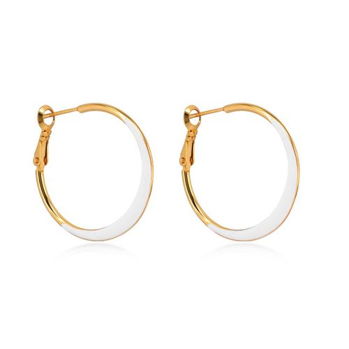 Boucles D'oreilles Créoles Géométriques En Émail Blanc, Aiguilles D'oreille En Argent Regardé 925, Pendentif Étoile Et Pluie, Bijoux De Mariage À La Mode